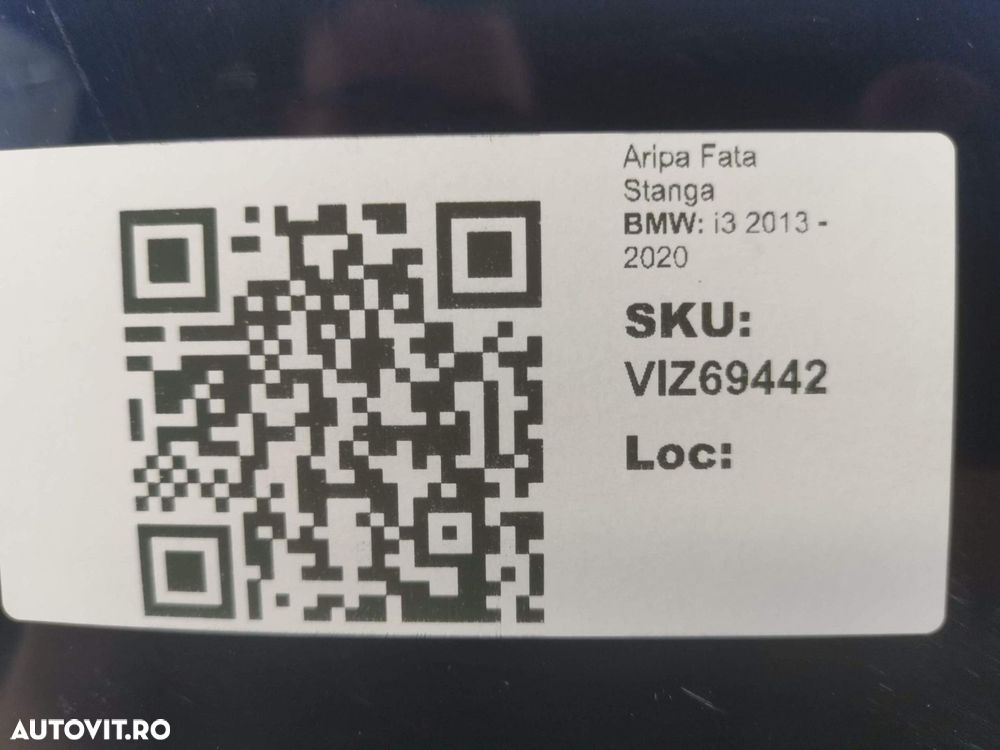Aripa Fata Stanga BMW i3 2013 - 2020 Originala In Stare Buna - 8