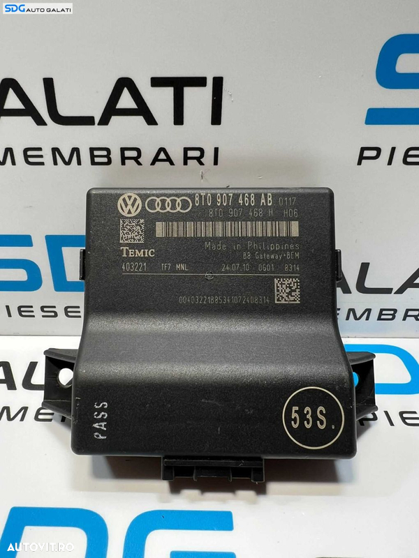 Modul Calculator Control Gateway Audi A5 2008 - 2011 Cod 8T0907468AB 8T0907468H [L3668]