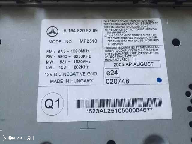 Radio cd/ sistema audio MERCEDES-BENZ CLASE M (W164) (2005-2009) ML 280 CDI 4-MA... - 2