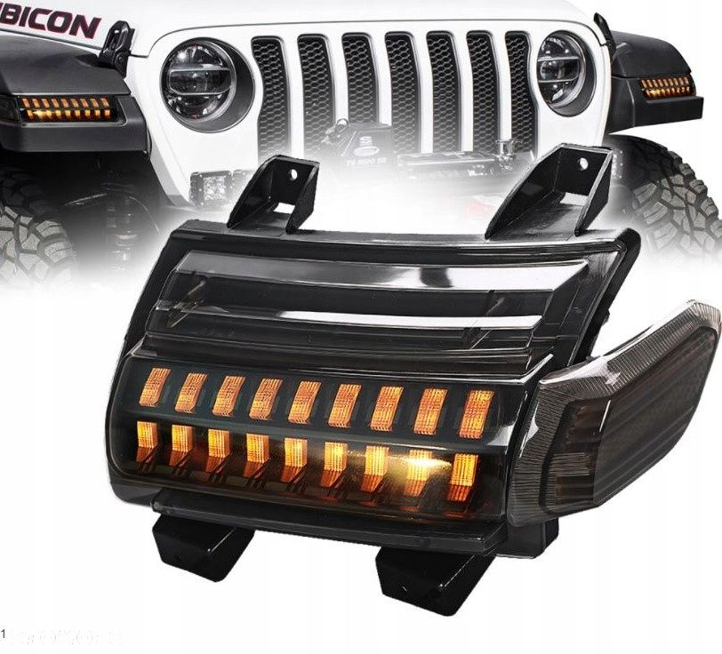 JEEP WRANGLER JL SPORT 2018 KIERUNKI LED DRL KIERUNKOWSKAZY WĄSKIE - 7
