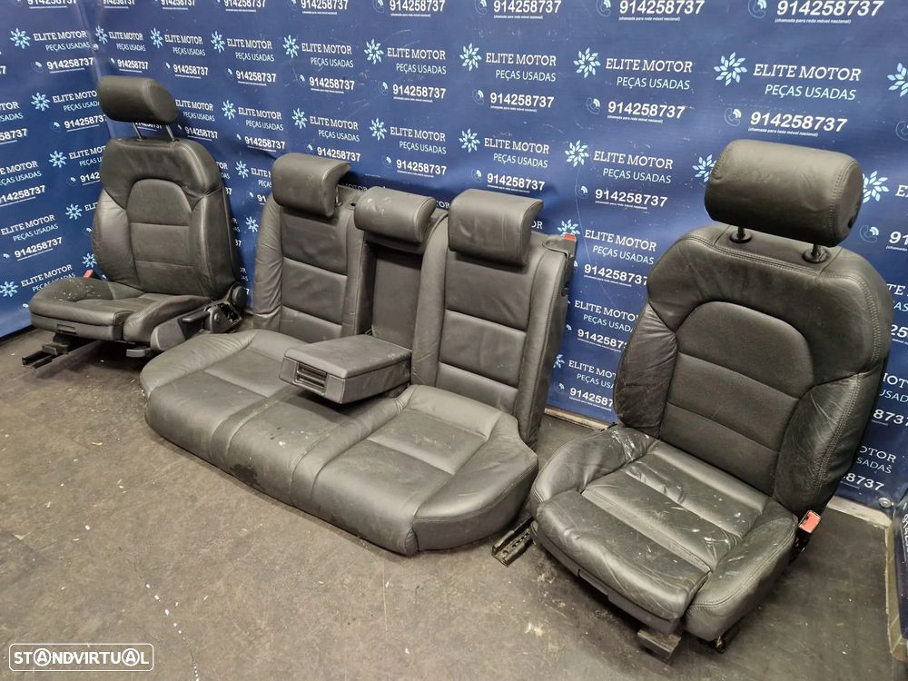Jogo de bancos usados AUDI A4 B7 S-LINE CARRINHA PELE PRETOS AQUECIDOS
