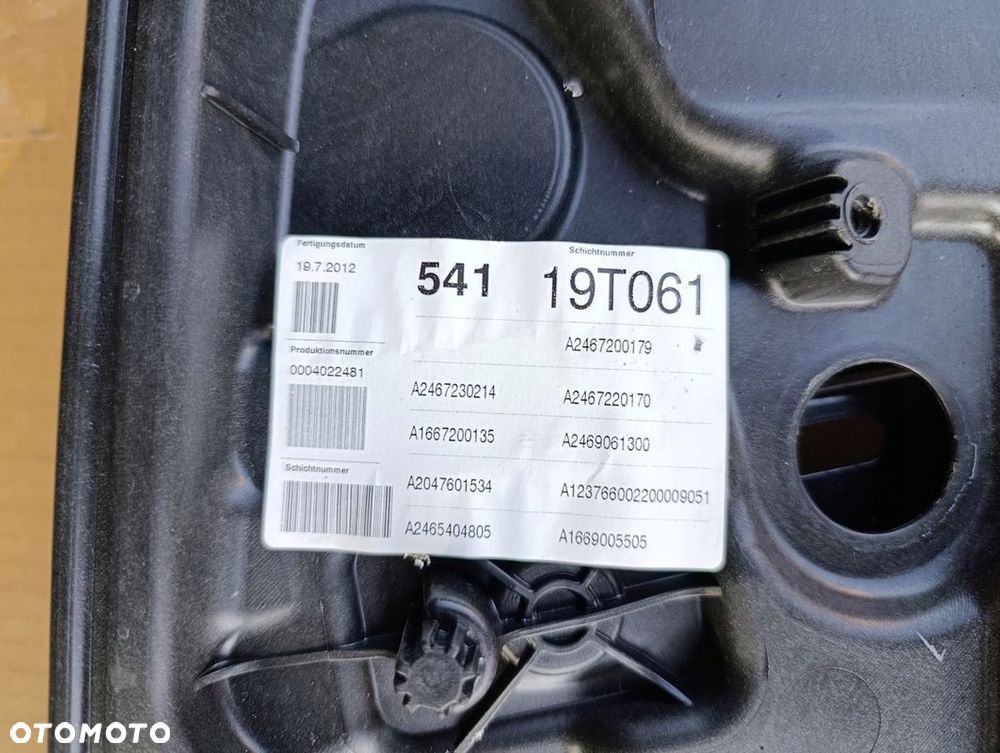 MERCEDES W246 B KLASA MECHANIZM PODNOŚNIK SZYBY LEWY TYŁ A2467200179 - 3