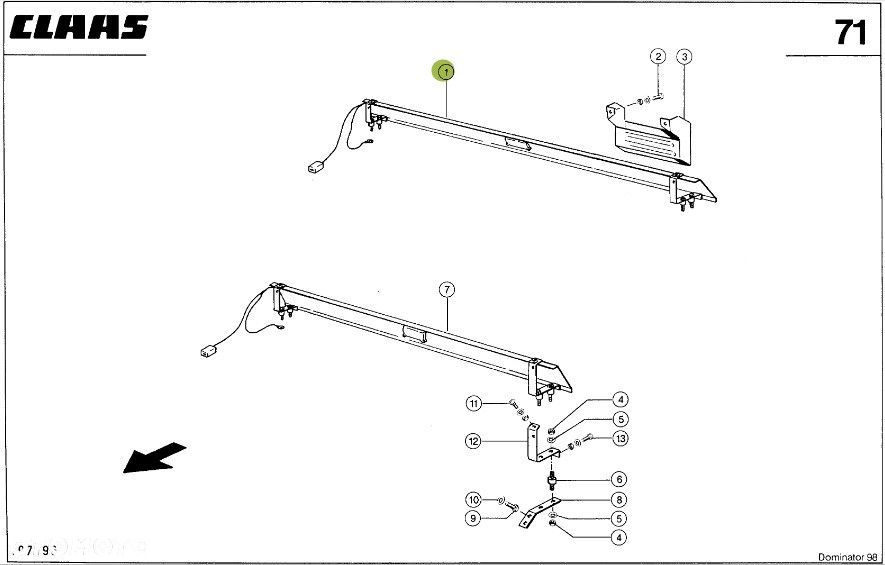 Claas Dominator  - kontrola strat - czujnik sita 0006082444 - 1