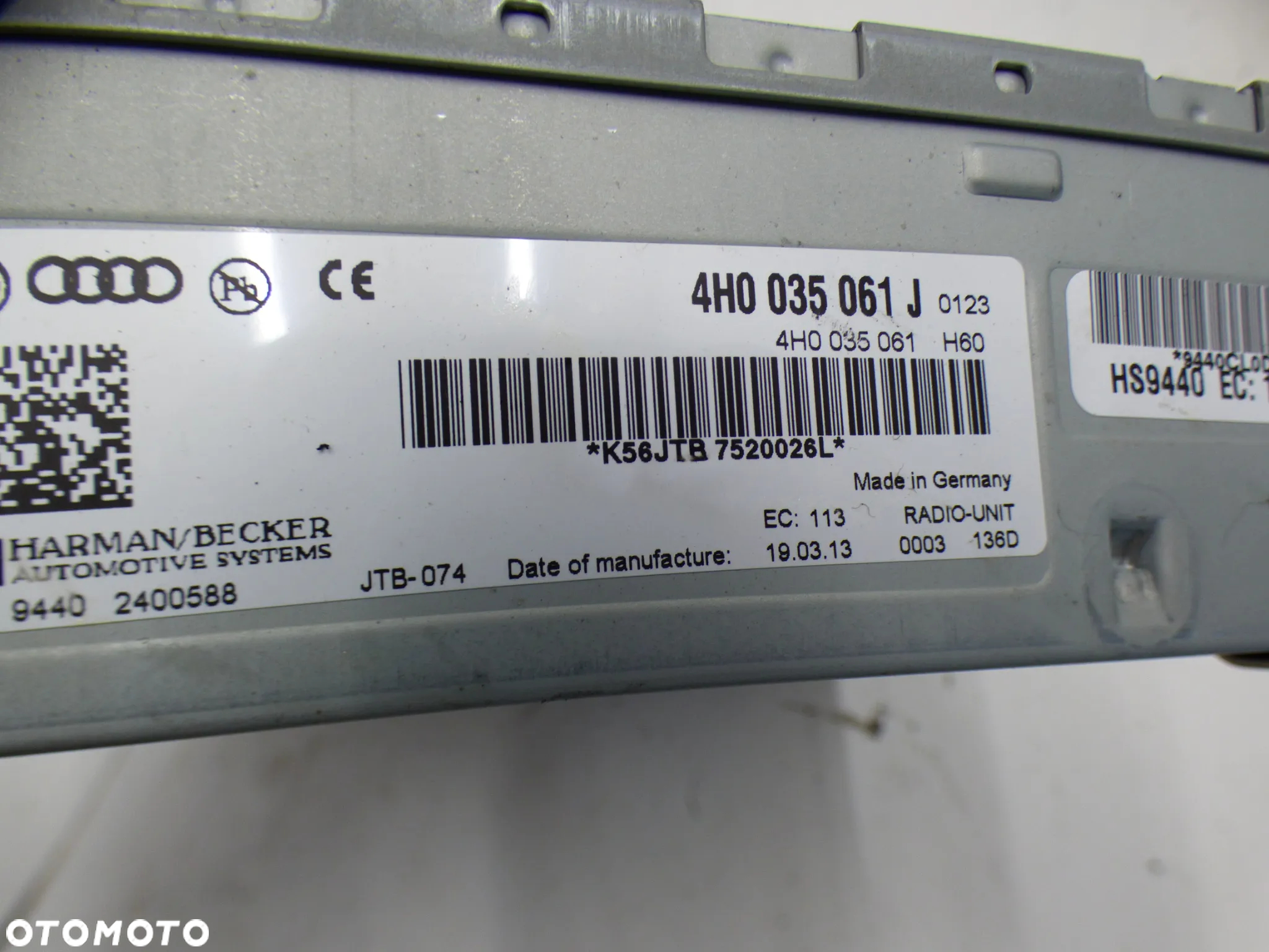 AUDI A8 S8 D4 HARMAN BECKER ORYGINALNE RADIO TUNER RADIOWY 4H0035061J - 3
