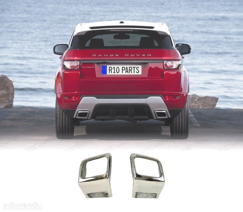 PONTEIRAS DE ESCAPE RANGE ROVER EVOQUE 10-16 LOOK DYNAMIC CROMADO - 1