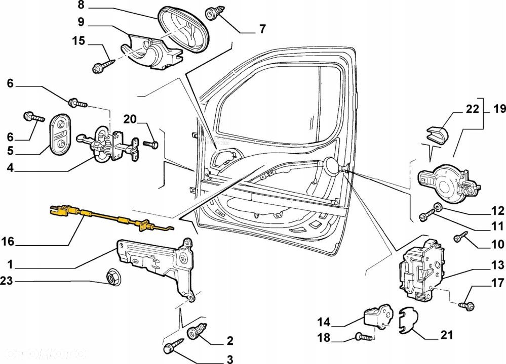 LINKA OTWIERANIA DRZWI R ZAMKA KABINY DOBLO 00-10 - 3