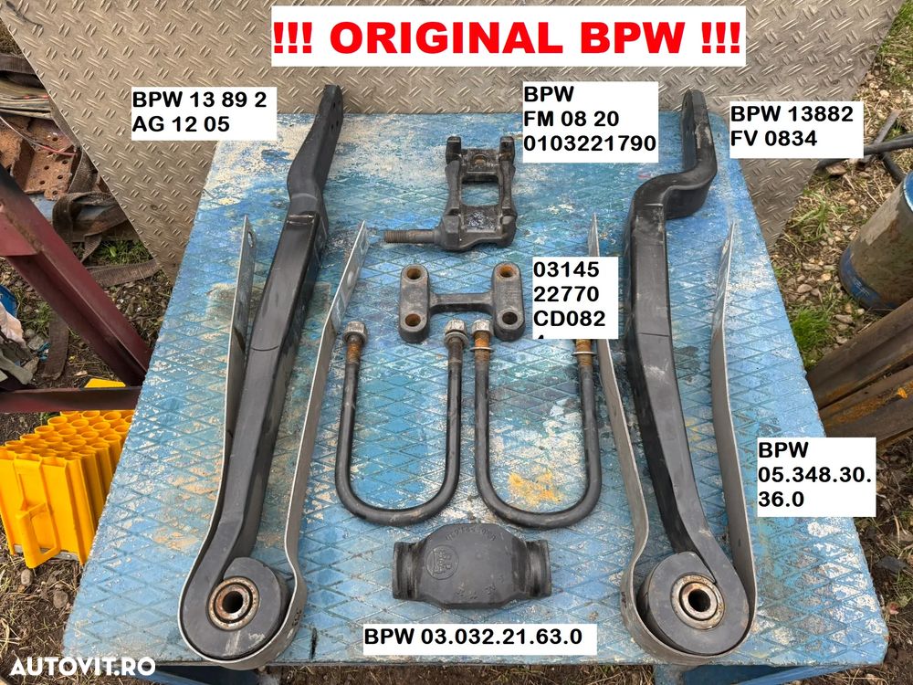 Arcuri si sitem prindere arcuri BPW ORIGINAL : calusi , bride , suporti , lacate franare , semiluna NOU - 1