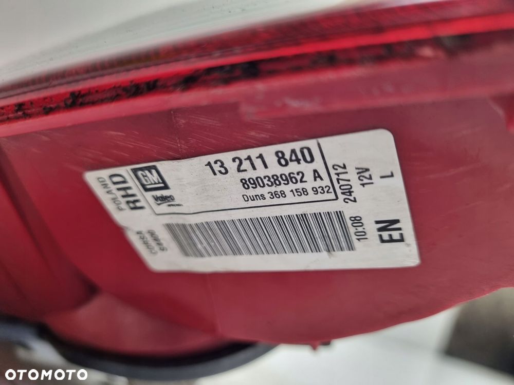 LAMPA TYLNIA LEWA Opel Corsa D 3D HTB 06-14r _ LEWY TYŁ 13211840 89038962 - 2