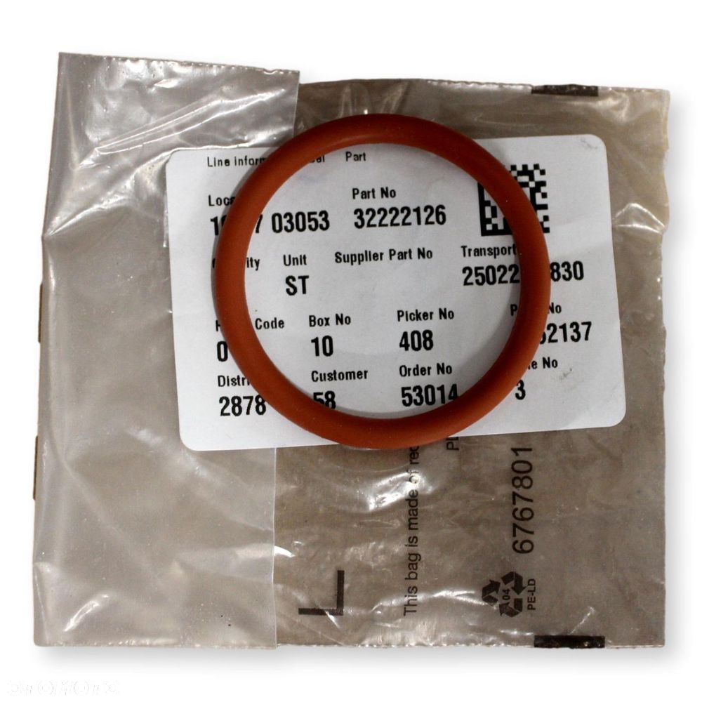 VOLVO S60 S90 V60 V90 XC60 XC90 oring do rury dolotu powietrza silnika OE - 2