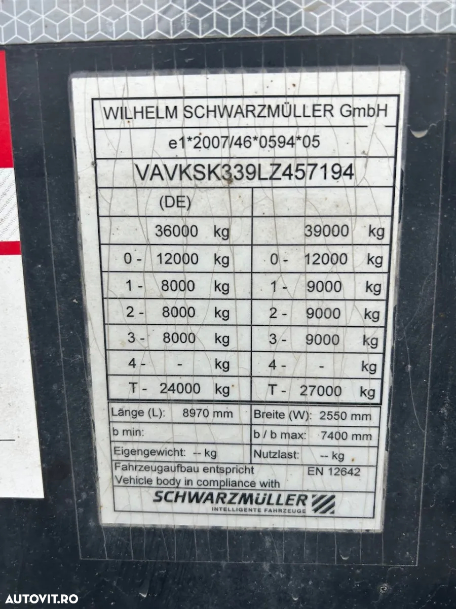 Schwarzmuller Hardox, 25 mc, axa liftanta, factura externa - 15