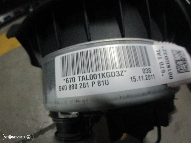 Kit Airbags 5K0880201P81U 5K0880204A 5K1880841D 5C0959655B 1K3857705AA 1K3857706AC 5K0959351  VW GOLF 6 2011 1.4I 80Cv 3P Preto PRETO - 9