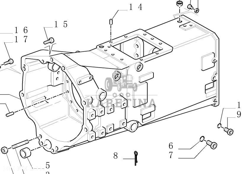 New Holland TM165 TM155 TM150 TM140 TM145 Korpus Skrzyni Obudowa 5188850 - 1