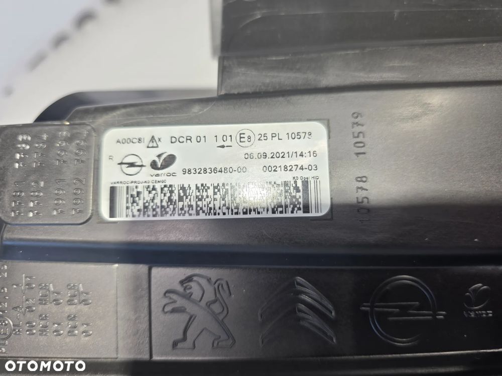 OPEL ZAFIRA D LIFE / VIVARO C / CITROEN JUMPY 19- PRAWA LAMPA PRZEDNIA PRZÓD XENON , NR 9832836480-00 / 9832836480 , NR AUKCJI LPP253 - 18