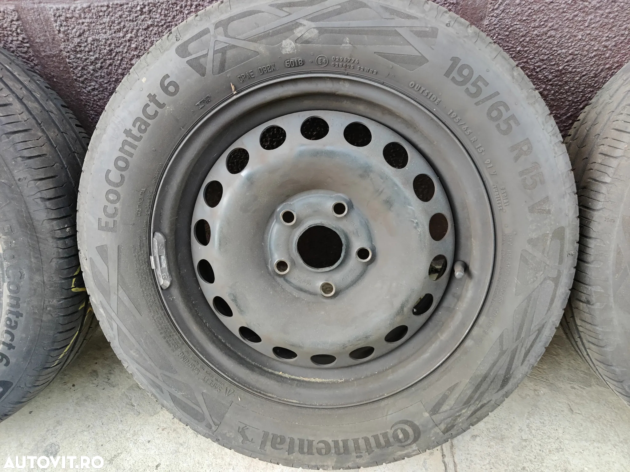 Jante tabla R15" 5X112 VW Golf Passat Seat Exeo Audi A3 A4 anvelope 195/65 R15 Continental 1K0601027C - 4