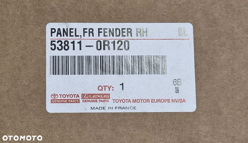 BŁOTNIK PRAWY PRZEDNI TOYOTA RAV4 IV 2012-2019 53811-0R120 NOWY - 12