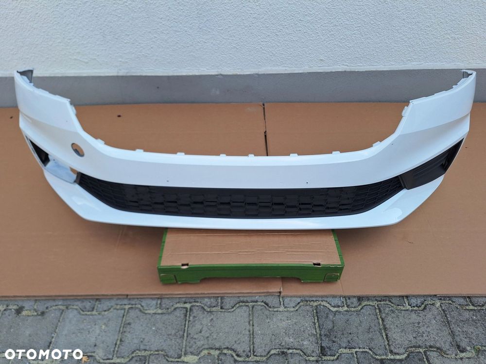 SKODA FABIA IV 21- 6VA KOLOR: LB9A CANDY WEISS ZDERZAK PRZÓD PRZEDNI+PŁYTA DOLNA+KRATKI 6VA807221 WYSYŁKA 24H - 5