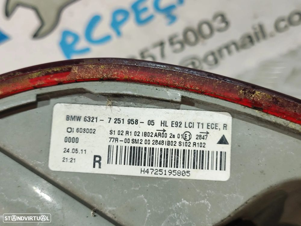 Farolins traseiros Originais BMW Serie 3 Coupe E92 LCI LED Facelift 2007 - 2013 - 12