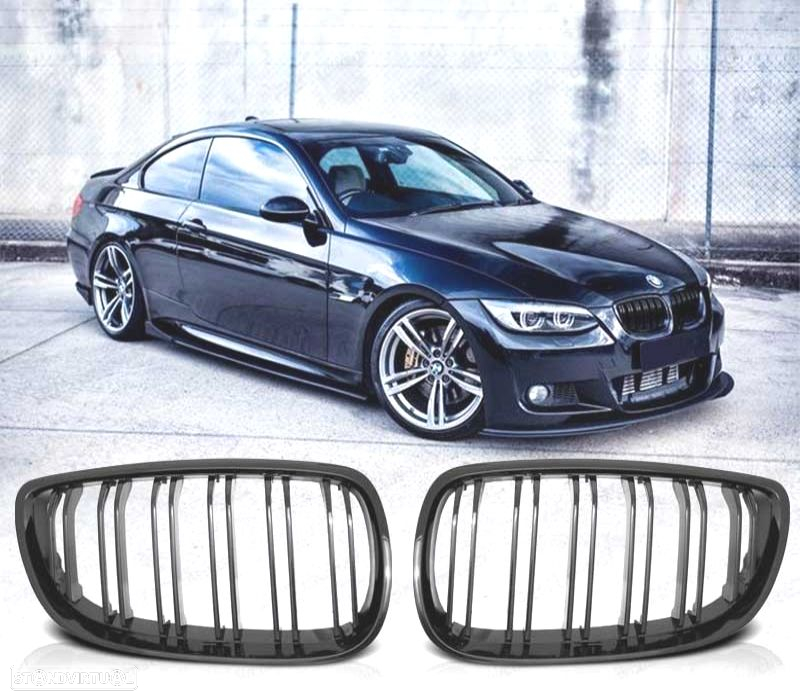 GRELHAS FRONTAIS BMW E92 E93 06-10 LOOK M4 PRETO BRILHANTE - 3