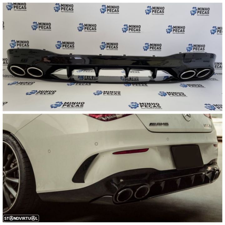 Difusor Traseiro Mercedes CLA (W118) Look CLA35 (Ponteiras Cromadas) - 1