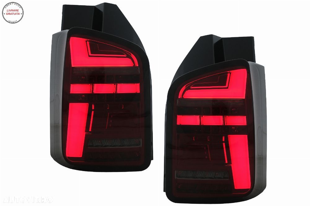 Stopuri Full LED VW Transporter V T5 Facelift (2010-2015) Rosu Fumuriu- livrare gratuita - 9