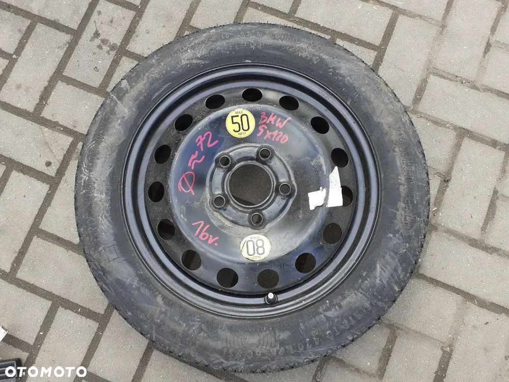 KOŁO DOJAZDOWE ZAPASOWE ZAPASÓWKA DOJAZDÓWKA BMW 5X120 16r - 1