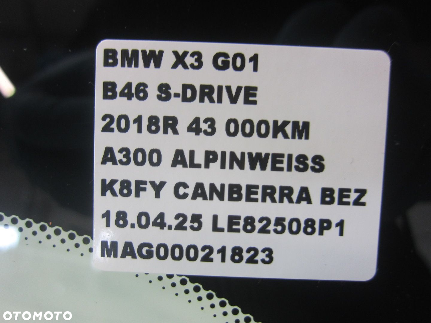 BMW X3 G01 SZYBA PRZEDNIA PRZÓD CZOŁOWA ORYGINAŁ 51319466384 9466384 ŁADNA - 11