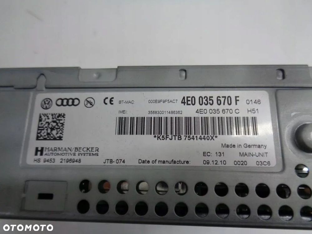 audi a6 c6 a8 moduł czytnik nawigacji 3g mmi - 2
