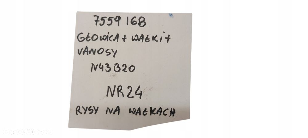 Bmw E87 E90 E60 E81 Kompletna Głowica Z Wałkami Vanos N43B20A 7559168 Nr 24 - 11