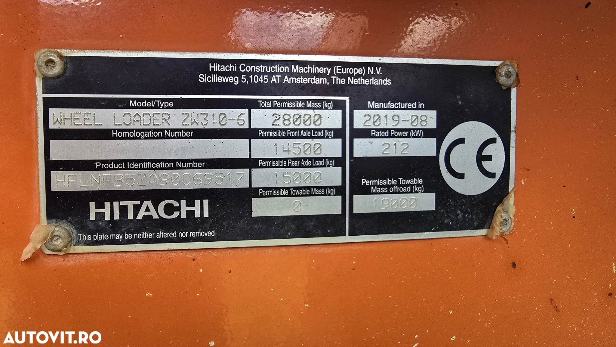 Hitachi ZW310, 2019, CUPA 5mc, Anv NOI, gresare Automata, Virare joystick, Masa operationala 28 tone, motor 283CP, posibilitate leasing 4 ani, FUNCTIONEAZA F BINE-PROMOTIE 89.900 EUR+Tva - 31