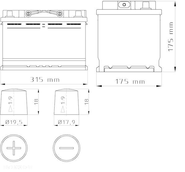 Akumulator ASFIN 12V 80Ah 730A (EN) P+ - 2