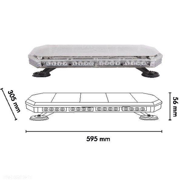 BELKA OSTRZEGAWCZA KOGUT LED MAGNES STROBO 12v-24v - 7