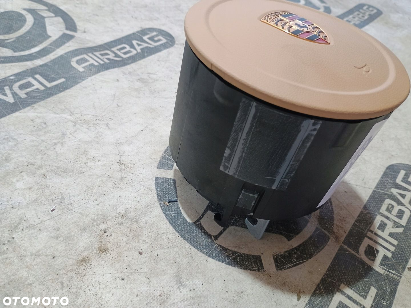 PORSCHE CAYMAN CAYENNE 7P5 AIRBAG PODUSZKA KIEROWCY GUMA BEŻOWA ORYGINAŁ - 3