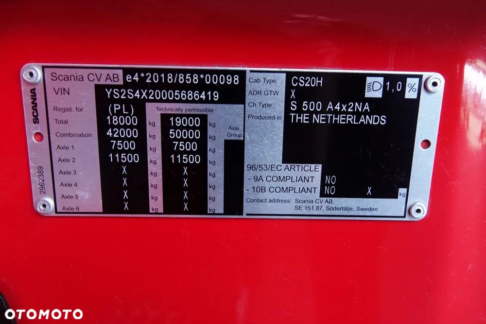 Scania S 500 / RETARDER / OPONY 100% / PO  ZŁOTYM KONTRAKCIE SERWISOWYM / 2023 - 38