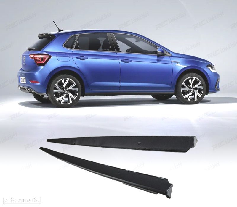 EXTENSÕES DE EMBALADEIRAS VOLKSWAGEN VW POLO 17- LOOK GTI PRETO BRILHANTE - 1