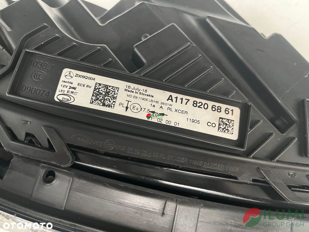 MERCEDES Cla 117 Facelift Reflektor Prawy A1178206861 - 3