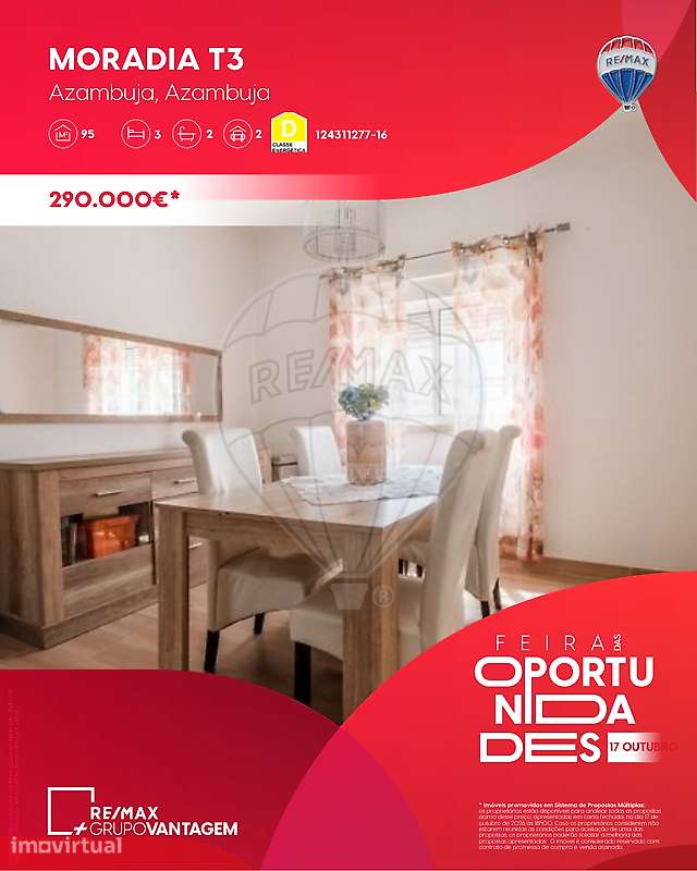 Moradia T3 para venda