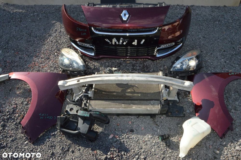 Zderzak maska błotnik lampa przód komplet renault scenic iii  1 lift tennem - 3