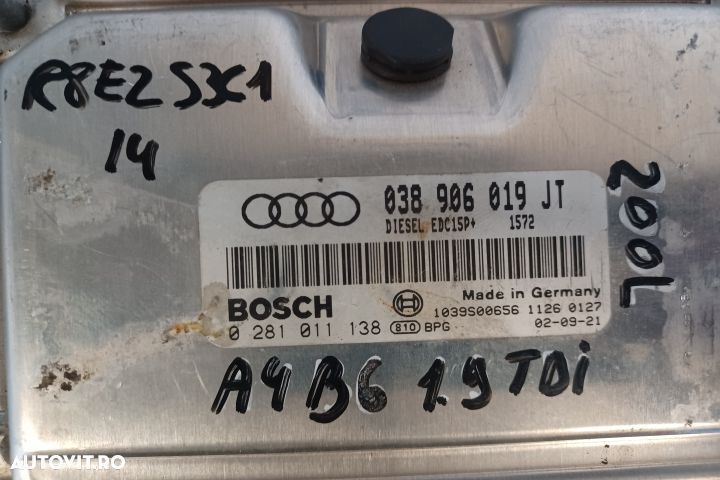 Calculator motor ECU 038906019JT 0281011138 - 1.9 TDI 038906019JT 028 - 3