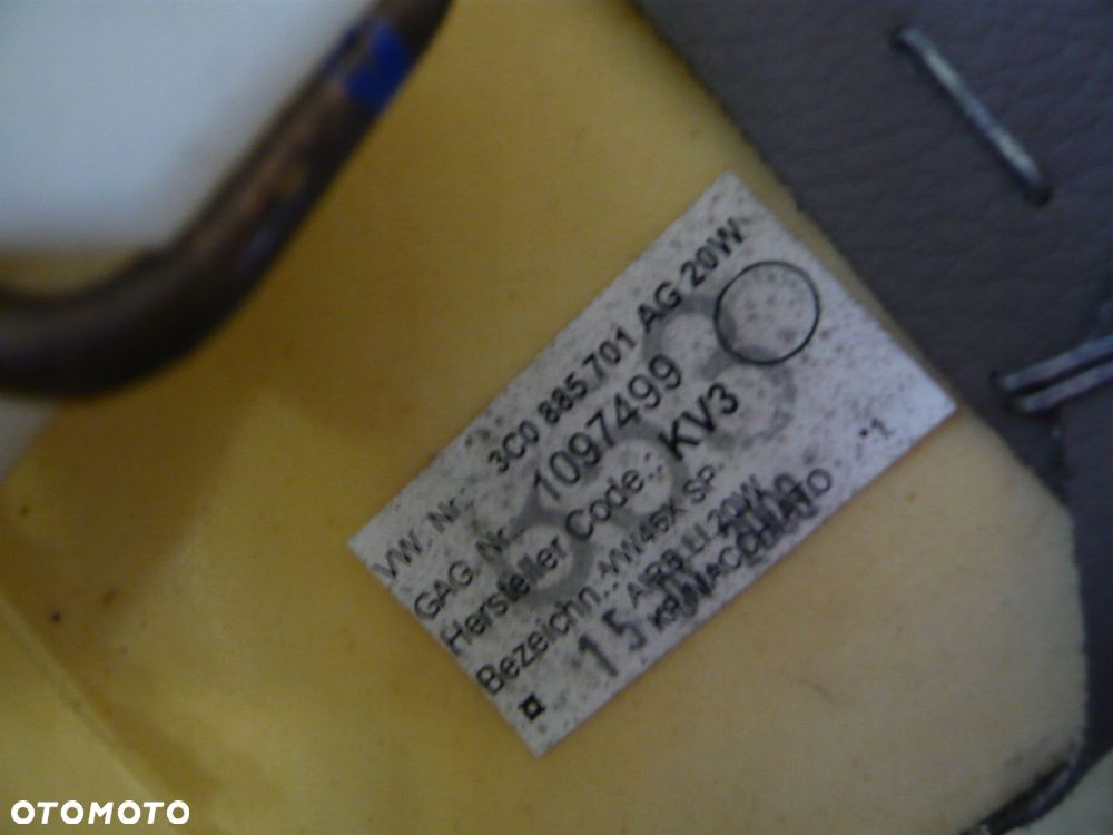 poduszka airbag fotela 3c0885701ag volkswagen passat b6 - 2