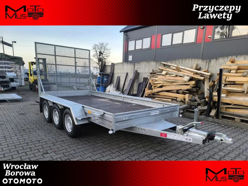 Niewiadów Przyczepa do przewozu sprzętu budowlanego Niewiadów K4035 400x190cm 3500kg TRAP 3 osie pod koparke minikoparka walec MOTOMUS Borowa