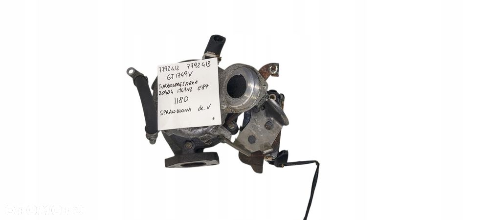 Bmw E87 Turbosprężarka M47N2 204D4 118D 7792412 7792413 - 1