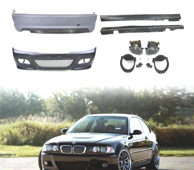 KIT DE CARROÇARIA BMW E46 COUPE 99-07 SEM PDC LOOK M3 - 1