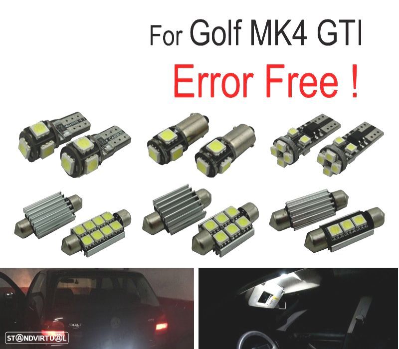 KIT COMPLETO DE 15 LAMPADAS LED INTERIOR PARA VOLKSWAGEN VW GOLF 4 MK4 JETTA GTI 99-05 - 1