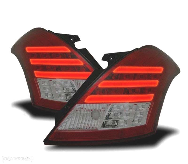 PILOTOS SUZUKI SWIFT 10-17 LED BAR VERMELHO FUMADO - 1