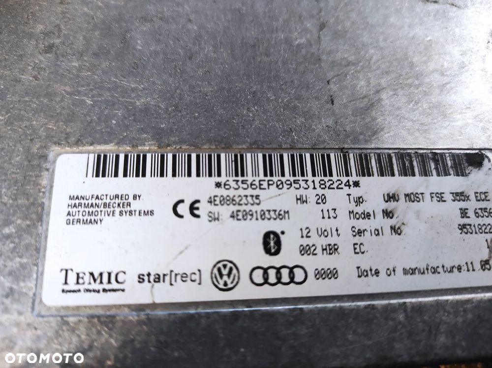 MODUŁ STEROWNIK BLUETOOTH 4E0910336M VW AUDI SEAT SKODA WYSYŁKA !!!! - 2