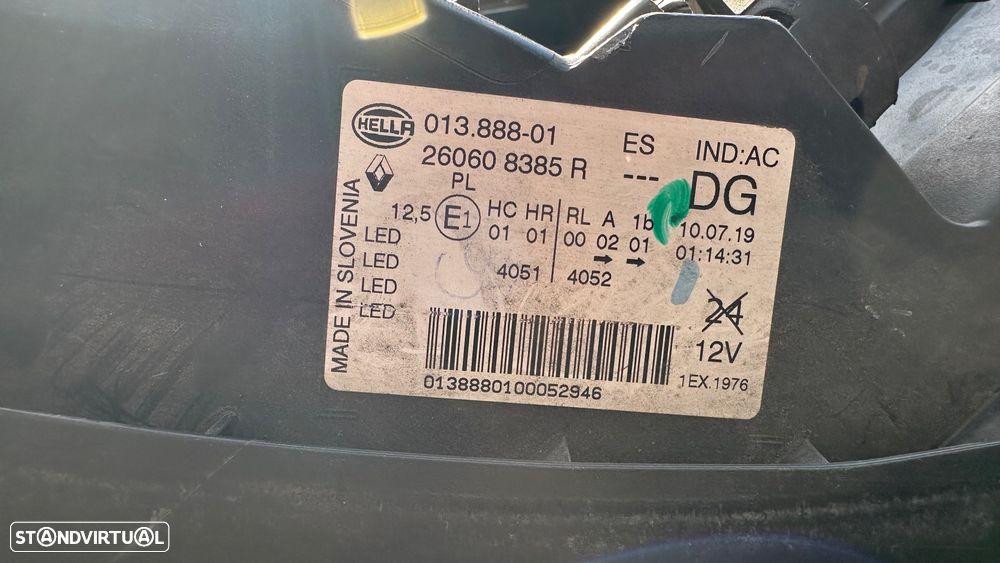 Farol esq Renault kadjar led 2018 - 2