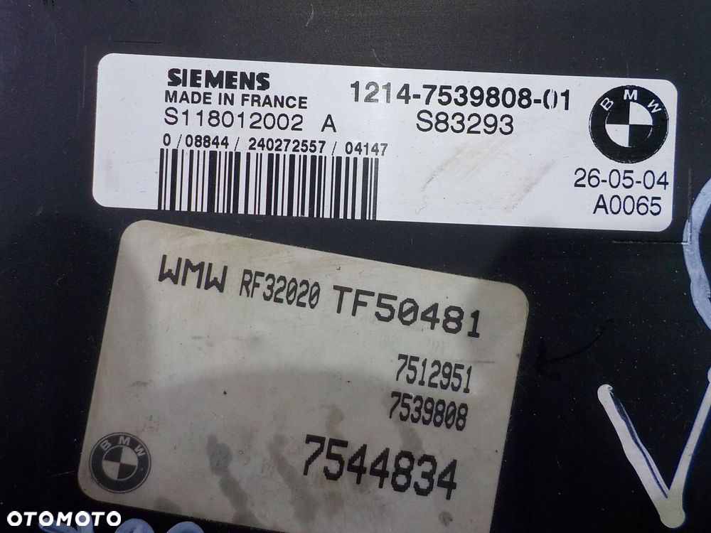 COOPER ONE CABRIO 1.6 B sterownik silnika 7539808 - 9