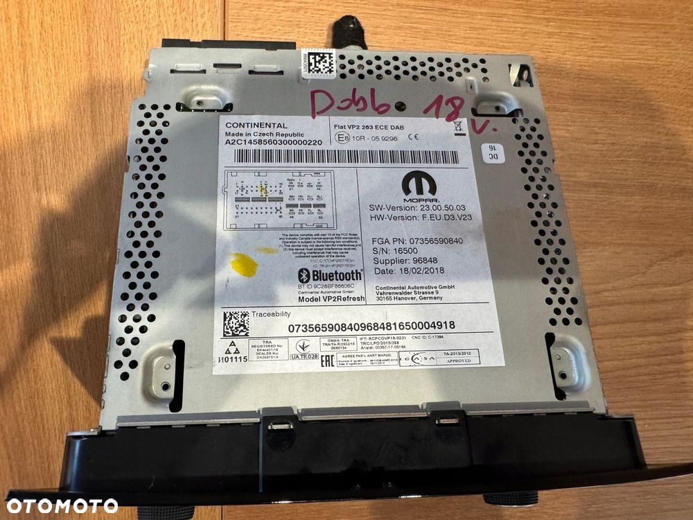 Doblo IV 11-18r 1,4T-Jet 16V radioodtwarzacz 07356590840 - 3