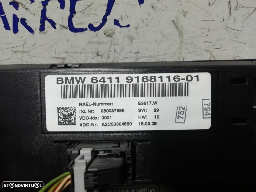 COMANDO SOFAGEM / AR CONDICIONADO BMW 1 2008 -6411916811601 - 3