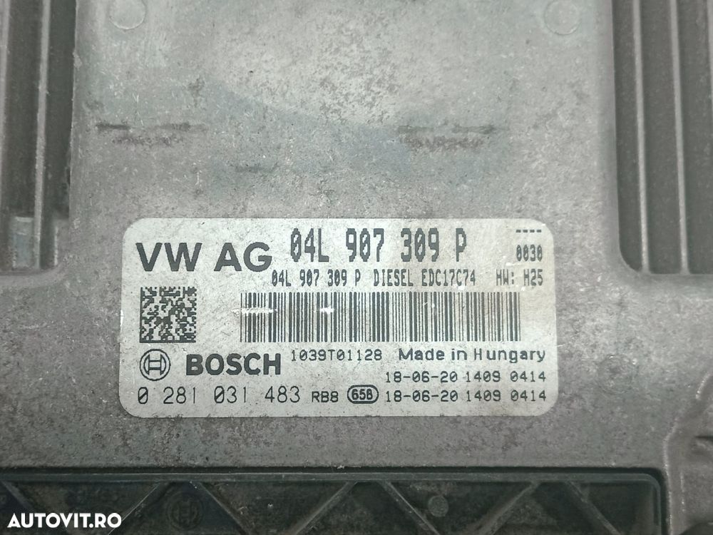 Calculator motor ECU 04L907309p 0281031483  2.0 TDI DFGA Volkswagen VW Passat B8 - 3